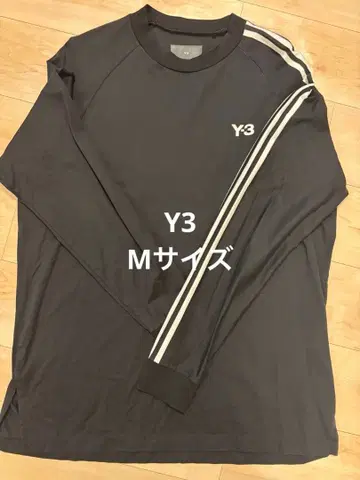 Y3 긴팔 티셔츠 남성용 블랙 M 사이즈