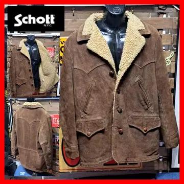 80s 빈티지 SCHOTT 샷 스웨이드 보아 런치 코트 40
