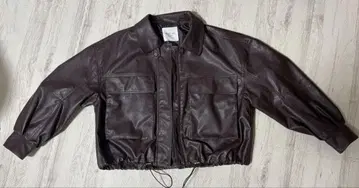 FREAK'S STORE 브라운 가죽 크롭 자켓