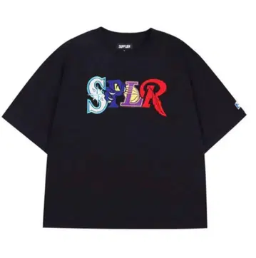 SupplieR 자수 두꺼운 로고 반팔 티셔츠