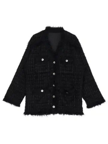 Ameri VINTAGE TWEED FRINGE KNIT CARDIGAN