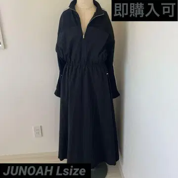 블랙 하이넥 롱 드레스