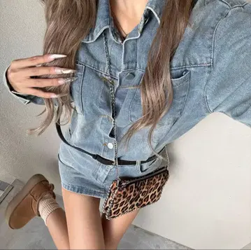 데님/미니 원피스 (벨트 포함) 원피스