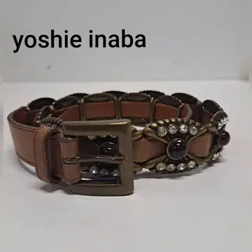 레어 yoshie I aba 가죽 벨트 이탈리아제 스톤 빈티지
