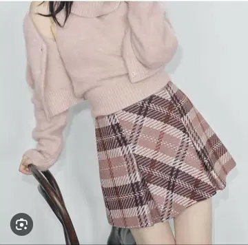 snidel 로빙 체크 미니 스커트