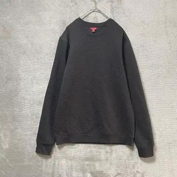 GUESS/퀼팅 트레이닝복/S/로고 마크 블랙