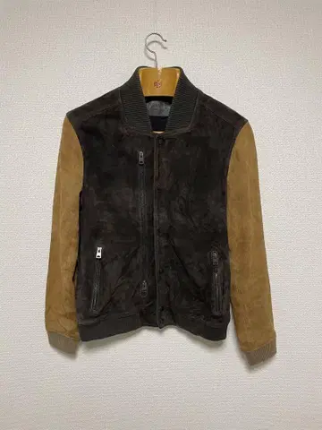 AllSaints 리얼 가죽 봄버 자켓 고트스킨