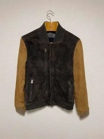 AllSaints 리얼 가죽 봄버 자켓 고트스킨