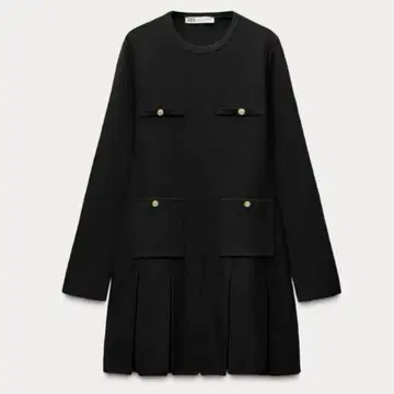 ZARA 숏 기장 니트 플리츠 원피스