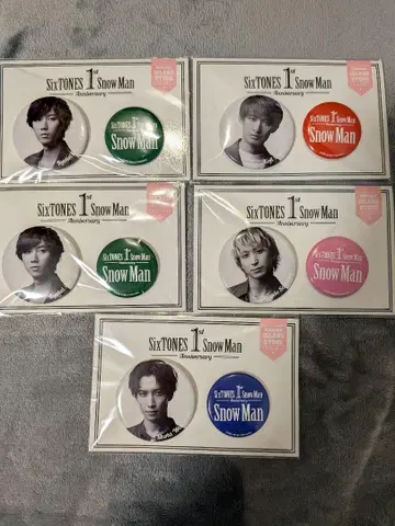 SixTONES 1st Snow Man 캔뱃지 5개 세트