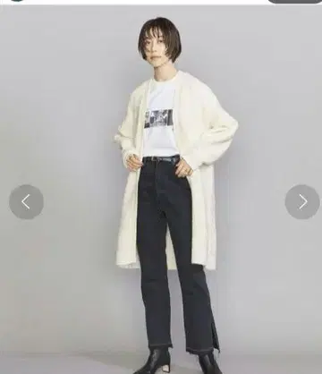UNITED ARROWS 롱 가디건 아이보리