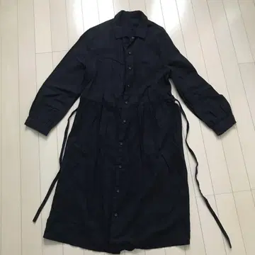 서울베리 면린넨 프론트 오픈 셔츠 원피스