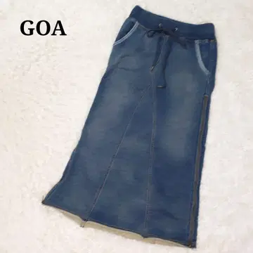 goa 데님 맨투맨 사이드 지퍼 롱 스커트 free