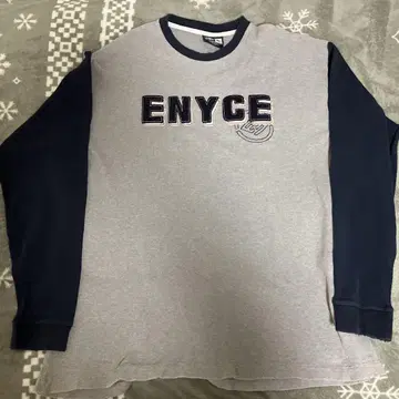ENYCE 긴팔 XL 그레이/네이비 래글런 롱티 bboy 90s
