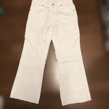 70s bigyank 코튼 트윌 팬츠 화이트 부츠컷 컷오프