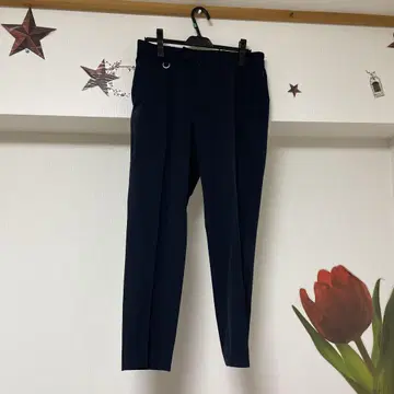SOPHNET 네이비 슬랙스 밴딩 허리