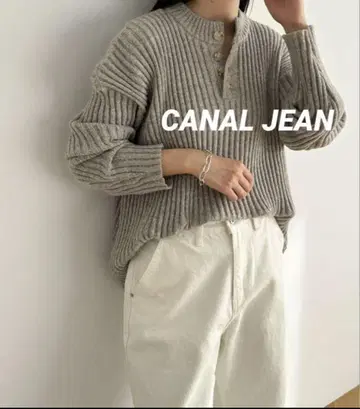 CANAL JEAN 헨리넥 리브 니트