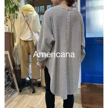 레어 컬러*Americana 코튼 와플 백 버튼 티셔츠