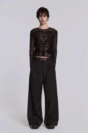 Jaded London Black Pinstripe Pants 28