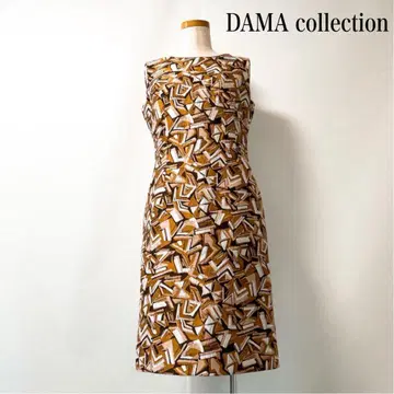 DAMA collection 자카드 원피스 브라운 고급 미 스타일
