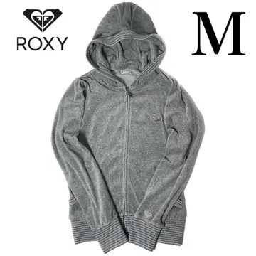 ROXY 록시 Y2K 벨로아 집업 후드티 그레이 M 후디