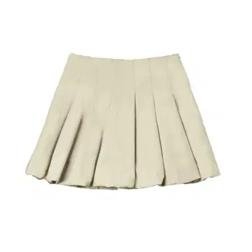 Bubble Cotton Mini Skirt beige