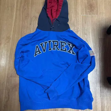 AVIREX 아치 로고 컬러 후드티