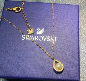 SWAROVSKI 스와로브스키 펄 목걸이 골드