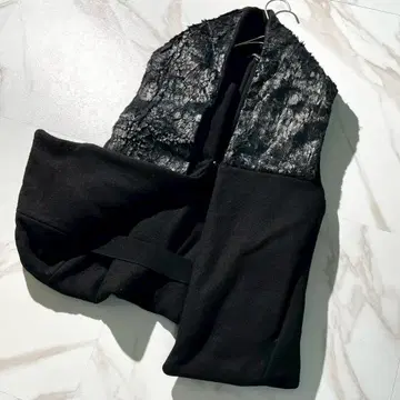 레어 ANN DEMEULEMEESTER 페더 스톨 울 베스트 블랙