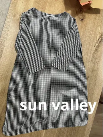 sun valley 선 밸리 체크 무늬 긴팔 원피스