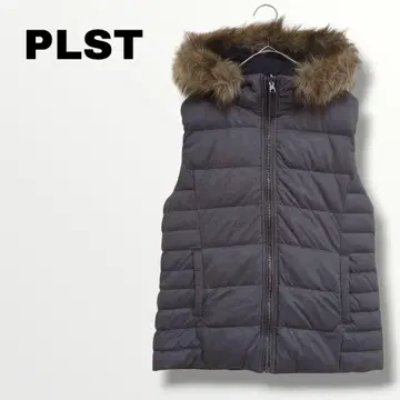 플라스테 PLST 리버서블 다운 베스트 M 그레이 블랙 후디