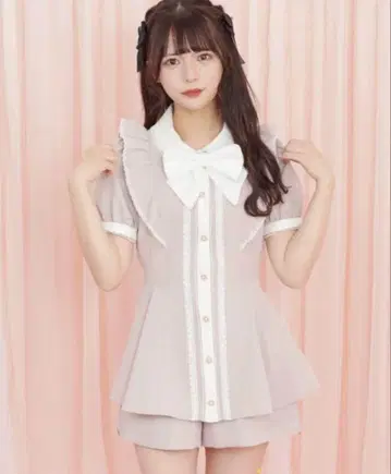 시크릿허니 펄 옷깃 셋업