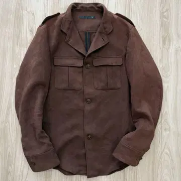 Varde77 페이크 스웨이드 셔츠 자켓 브라운 S 밀리터리
