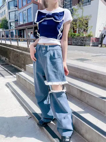 lilLilly LITTLE 컷오프 데님 팬츠