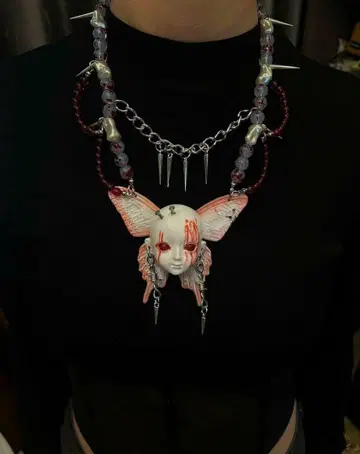 위시코어 목걸이 유니크 참 포함 목걸이 y2k