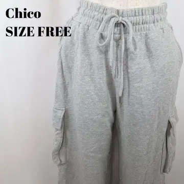 Chico 치코 그레이 맨투맨 팬츠 카고 팬츠 FREE 루즈핏