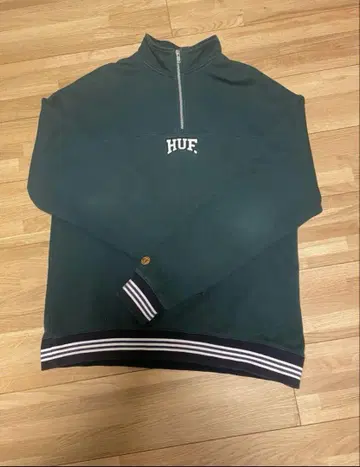 HUF 하프 헤비 웨이트 하프 지퍼 스웨트 자수 로고