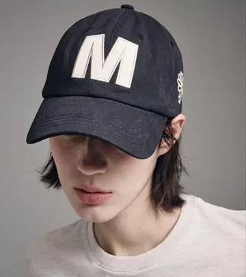 블랙 M 자수 야구 모자