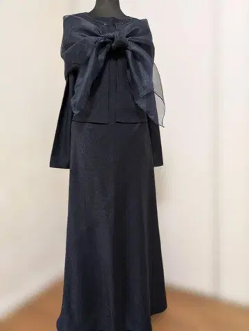 JAN 도쿄, 앙상블, 다크 네이비, 스톨 포함 맥시 드레스