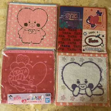 미사용 새상품 BT21 핸드 타월 TATA 4장 세트