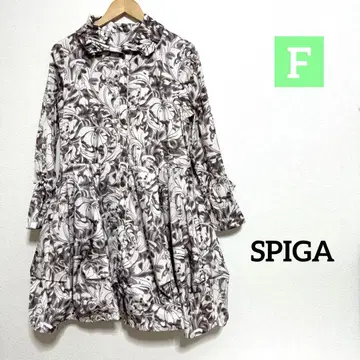 SPIGA 꽃무늬 긴팔 셔츠 원피스