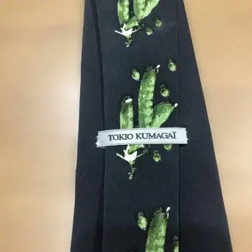 TOKIO KUMAGAI 실크 넥타이 블랙 그린