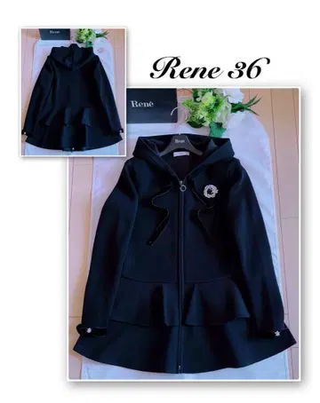 Rene 벨로아 리본 니트 후드티 36 새상품급 foxey
