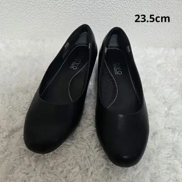 누오보 펌프스 블랙 가죽 로우힐 23.5cm 4E