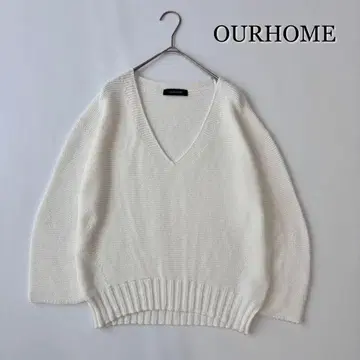 OURHOME 아워홈 워셔블 코튼 니트 V넥 화이트