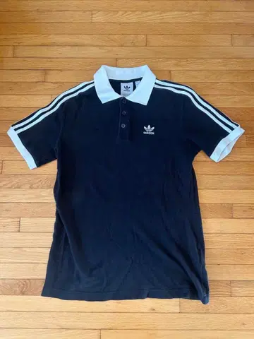 adidas 오리지널 피케 셔츠 쓰리 스트라이프 블랙