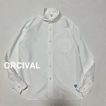 [새상품급] ORCIVAL 오르치발 셔츠 둥근 카라 긴팔 화이트