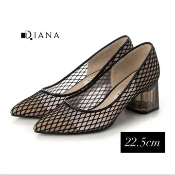 [ 새상품급 ] DIANA 다이애나 메쉬 클리어힐 펌프스 22.5 블랙