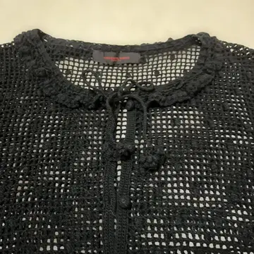 핑크하우스 블랙 레이스 니트 가디건