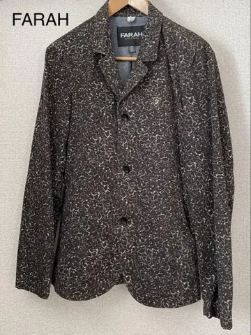 FARAH 파라 vintage 자켓 브라운 계열 보태니컬 무늬